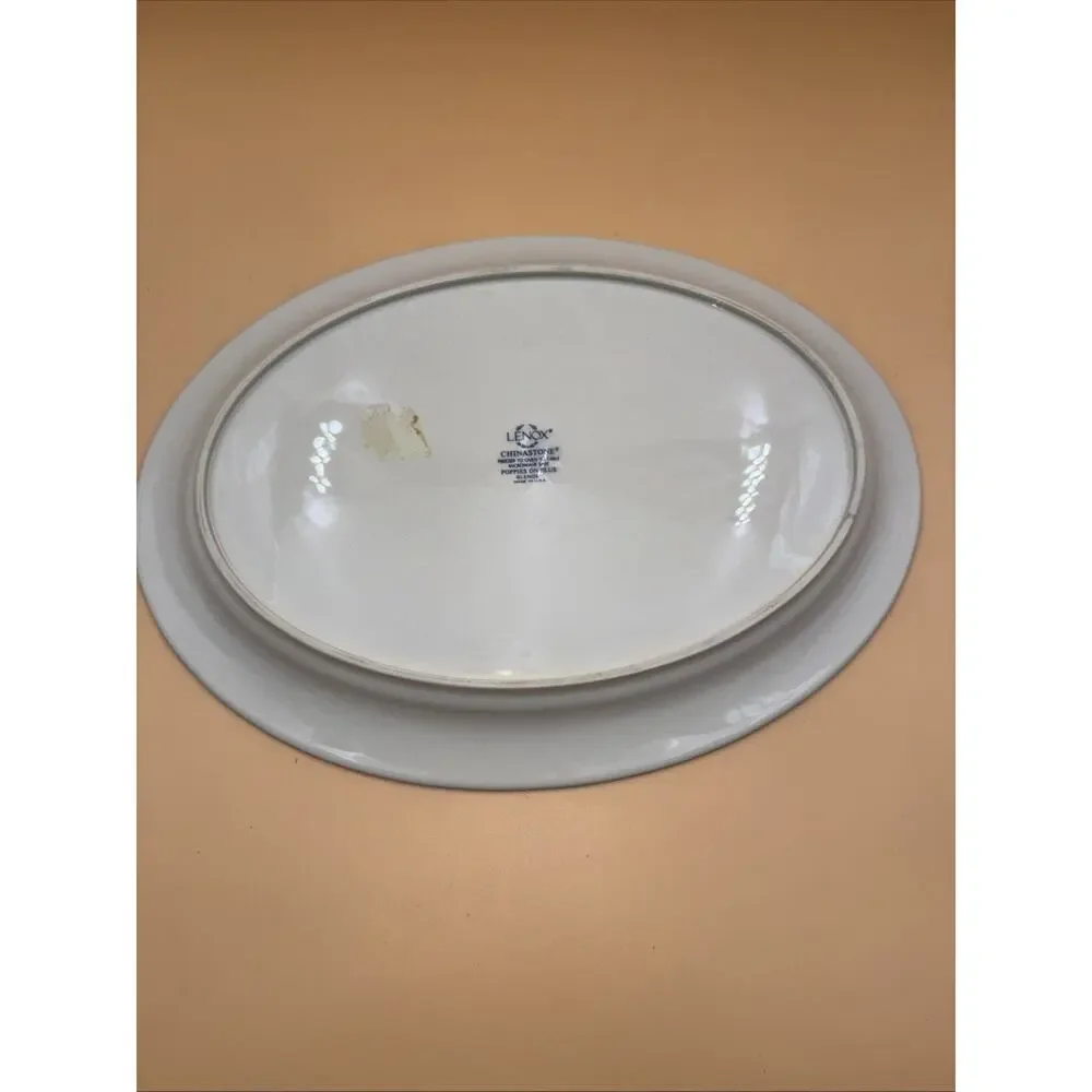 Lenox Chinastone POPPIES ON BLUE 14.5” Oval Platter